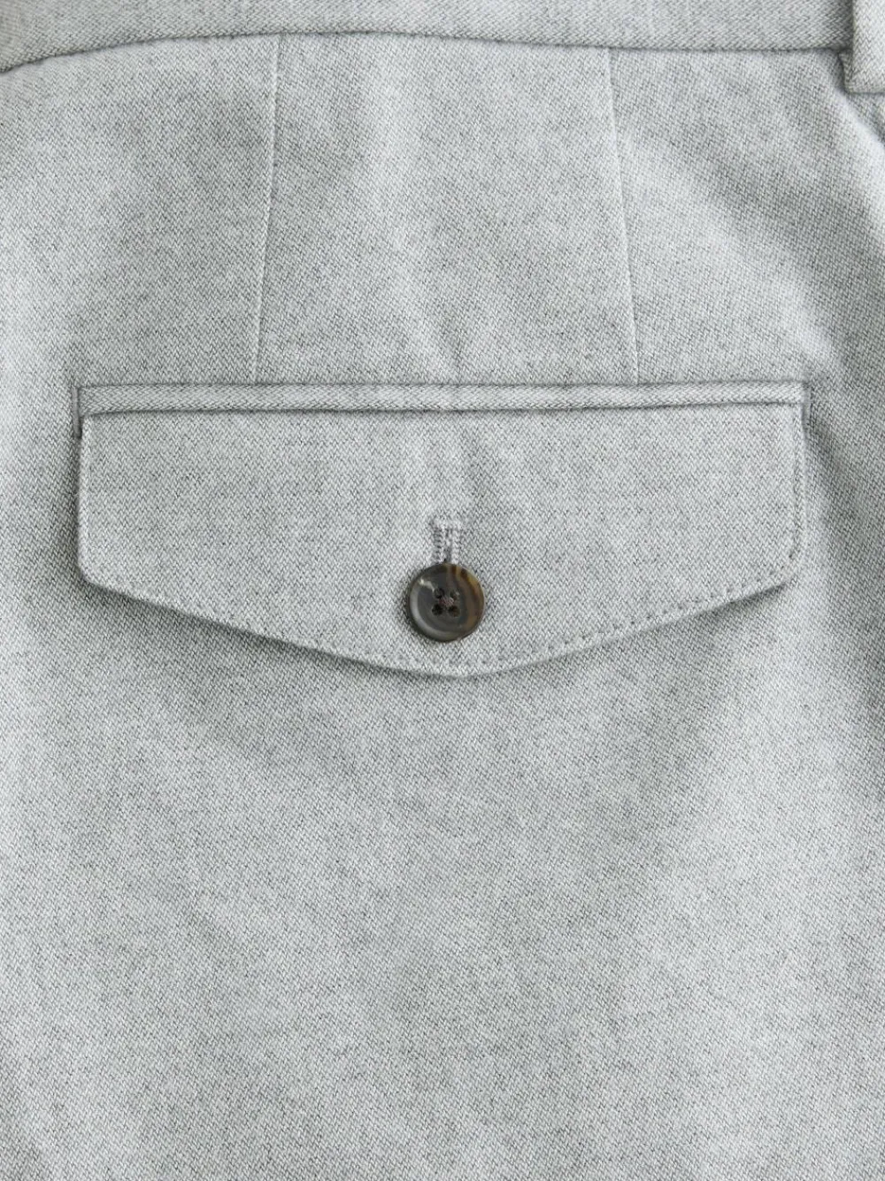 Next Regular Fit Smart Brushed Cotton Trousers Light Grey