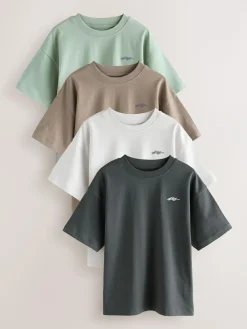 Next Short Sleeve Logo Chest Graphic T-Shirts 4 Pack (3-16yrs)^BOY Tops|T-Shirts