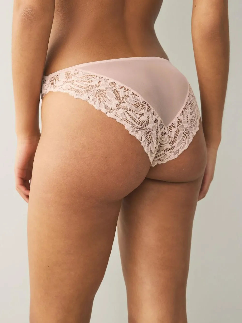 Next Light Pink High Leg Ultimate Comfort Lace Knickers 2 Pack^Women Panties
