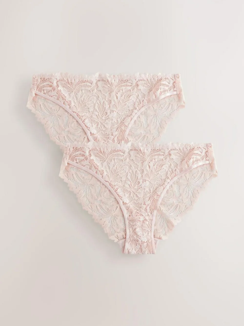 Next Light Pink High Leg Ultimate Comfort Lace Knickers 2 Pack^Women Panties