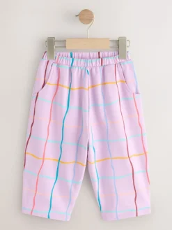 Next Lilac Purple Check Textured Barrel Leg Trousers (3mths-7yrs)^ Baby Winter Clothing|Pants & Leggings