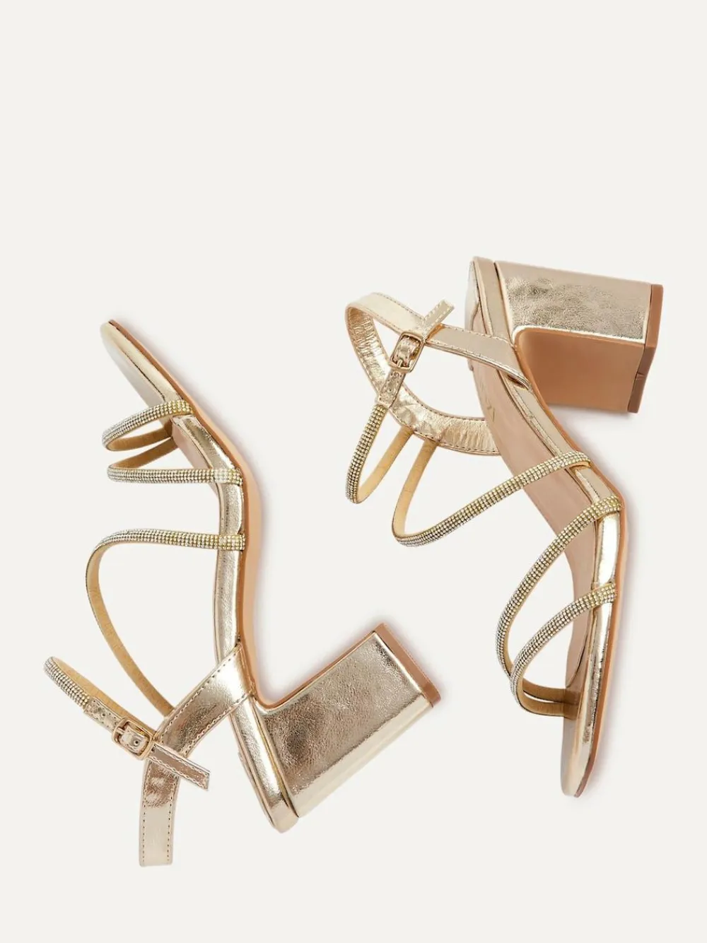 Linzi Kira Strappy Diamante Block Heeled Sandals^Women Heels