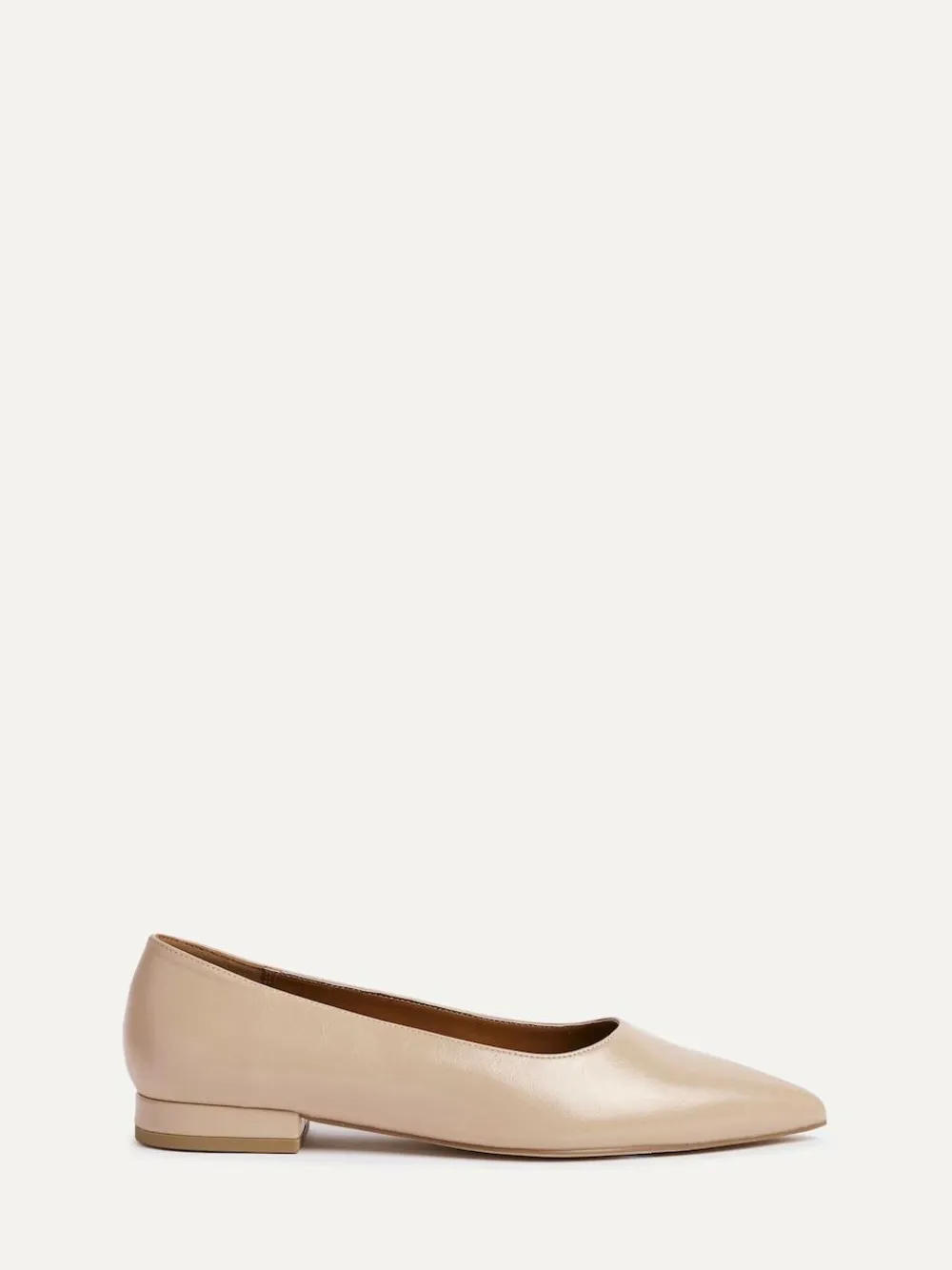 Linzi Wide Fit Compete Pointed Toe Ballet Flat Shoes Nude
