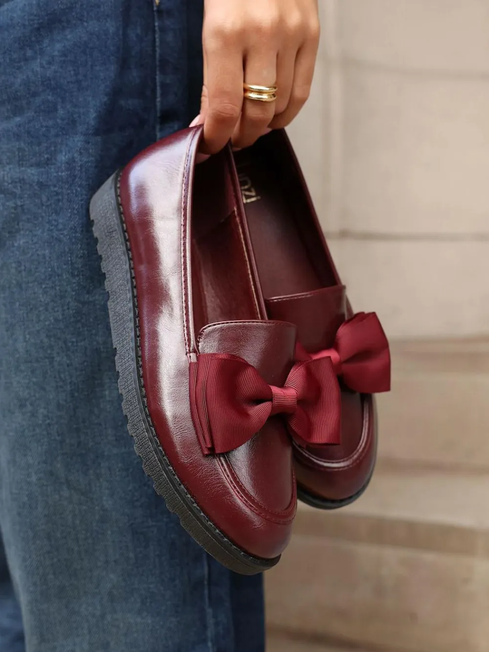 Linzi Cathy Platform Loafers with Large Bow^Women Flats
