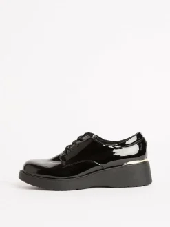 Clearance Lipsy Black Heel Clip Wedge Brogue School Shoes