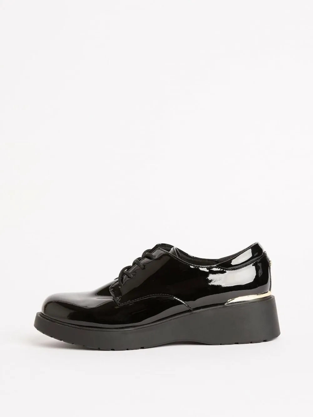 Clearance Lipsy Black Heel Clip Wedge Brogue School Shoes