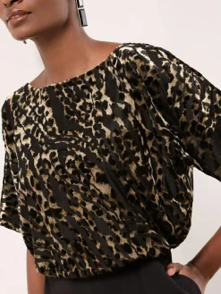 Sale Lipsy Black Petite Leopard Print Sleeveless Cowl Neck Jumpsuit