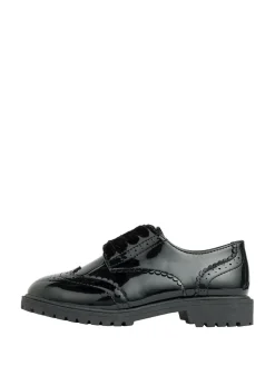 Lipsy Black Wide Fit (G) Chunky Lace Up Brogue School Shoes