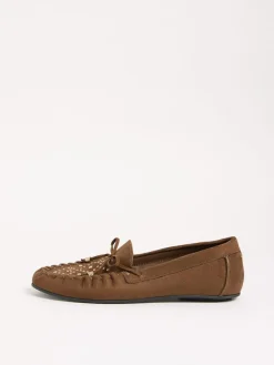 Lipsy Faux Leather Studded Casual Moccasin Loafers^Women Flats