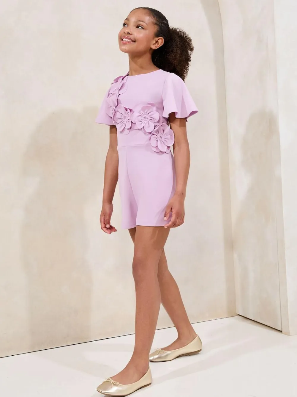 Lipsy Lilac Purple 3D Corsage Playsuit (5-16yrs)^ Jumpsuits & Playsuits