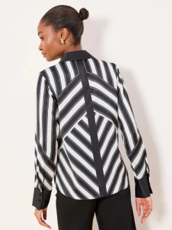 New Lipsy Shirt Monochrome Stripe