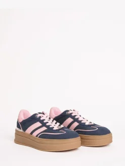 Outlet Lipsy Faux Suede Chunky Platform Sports Trainer Navy