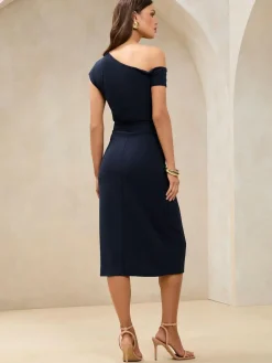 Lipsy Petite Off The Shoulder Gathered Waist Midi Dress^Women Occasion Dresses|Midi Dresses