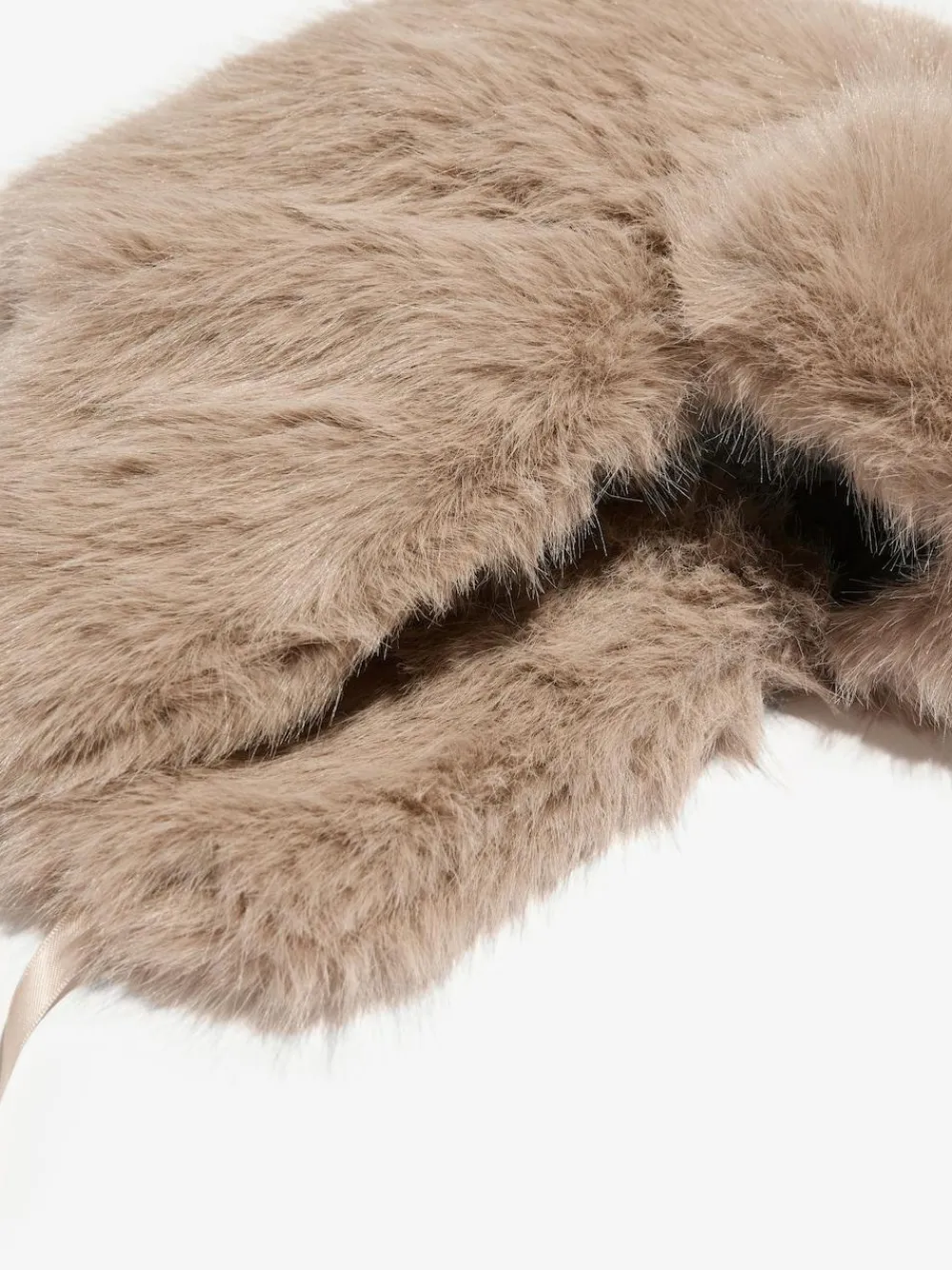 Lipsy Faux Fur Trapper Hat with Poms Neutral