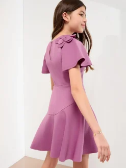 Lipsy Purple Scuba 3D Corsage Dress (5-14yrs)^ Occasionwear