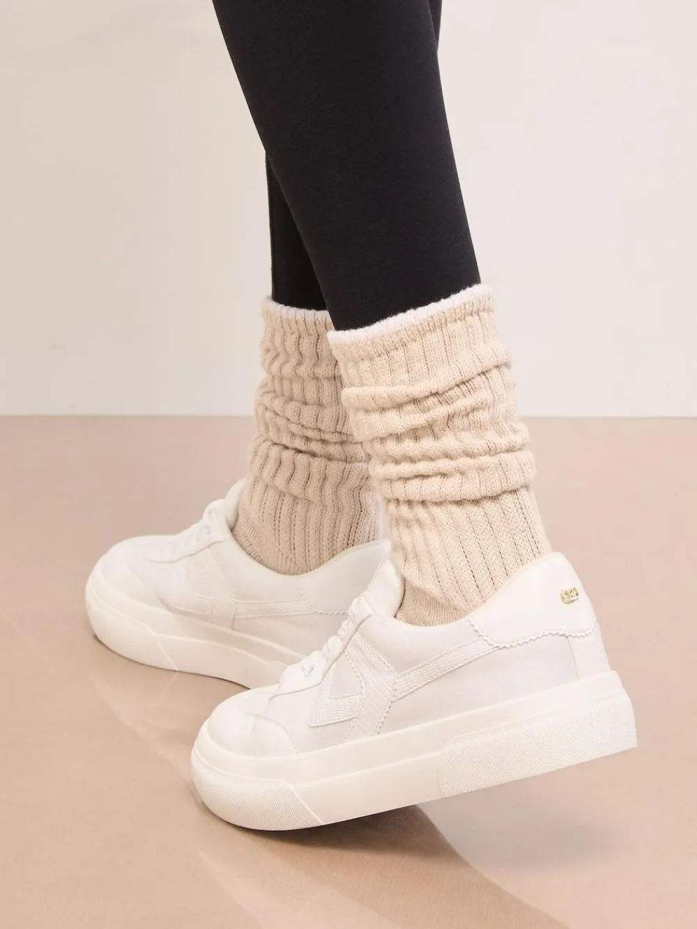 Lipsy White Wide Fit Chunky Canvas Lace Up Sports Trainers^Women Sneakers|Wide Fit & Extra Wide Fit