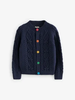 Little Bird by Jools Oliver Knitted Cable Cotton Cardigan^BOY Knitwear|Knitwear