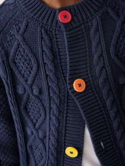 Little Bird by Jools Oliver Knitted Cable Cotton Cardigan^BOY Knitwear|Knitwear