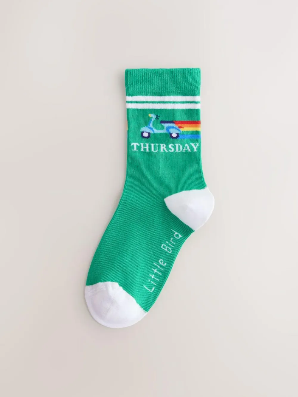 Best Little Bird by Jools Oliver Multi Bright Rainbow Days Of The Week Socks 7 Pack