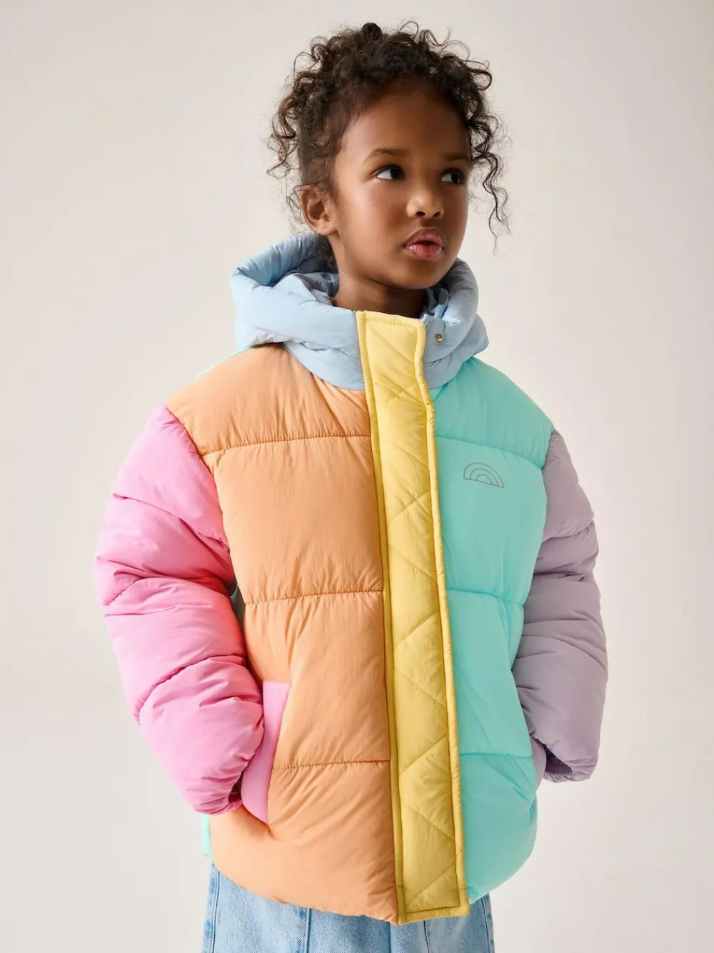 Little Bird by Jools Oliver Multi Colourblock Shower Resistant Padded Coat^ Coats, Jackets & Pramsuits|Coats, Jackets & Pramsuits