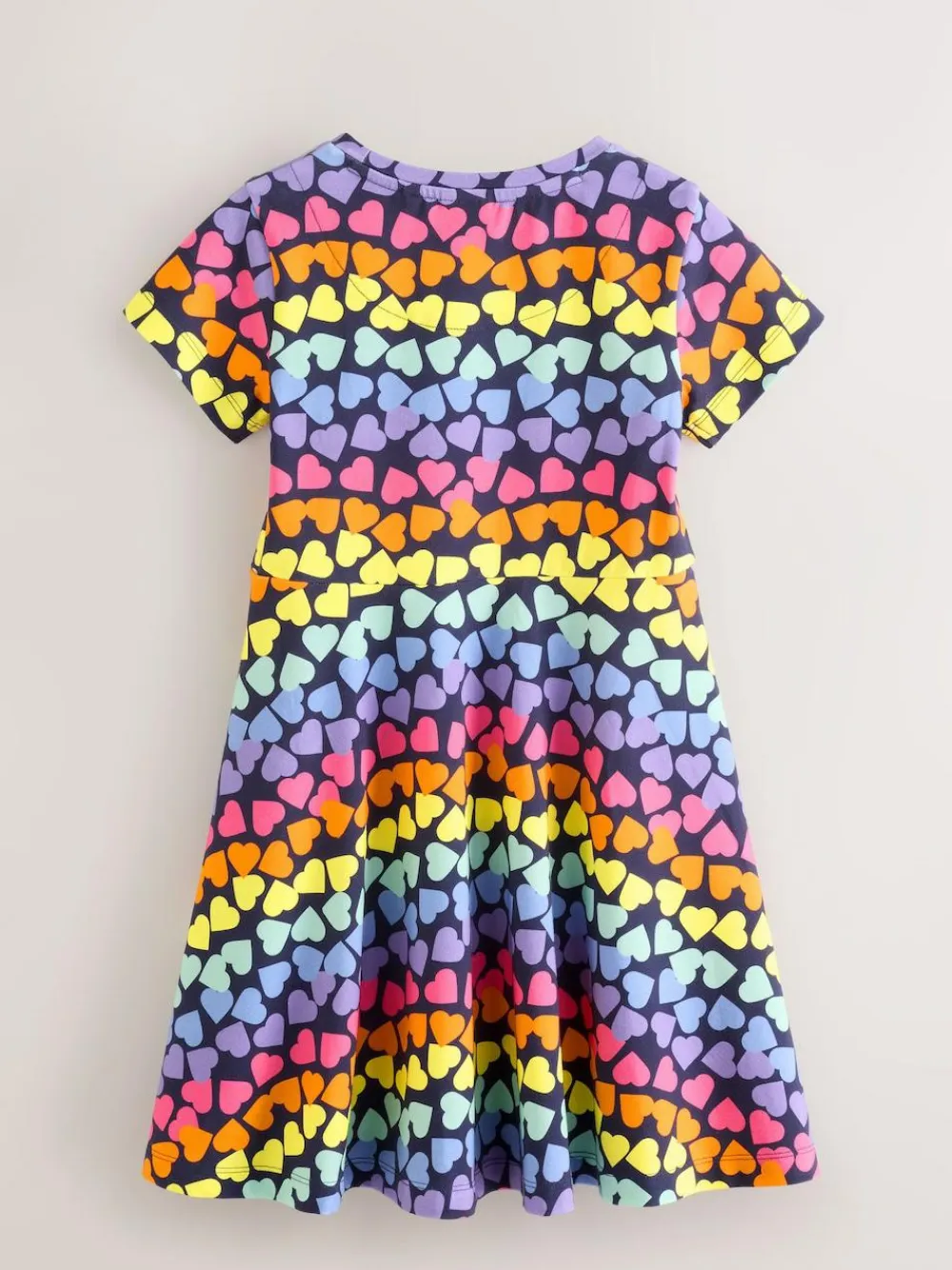 Discount Little Bird by Jools Oliver Rainbow Hearts Short Sleeve Jersey Skater Dress