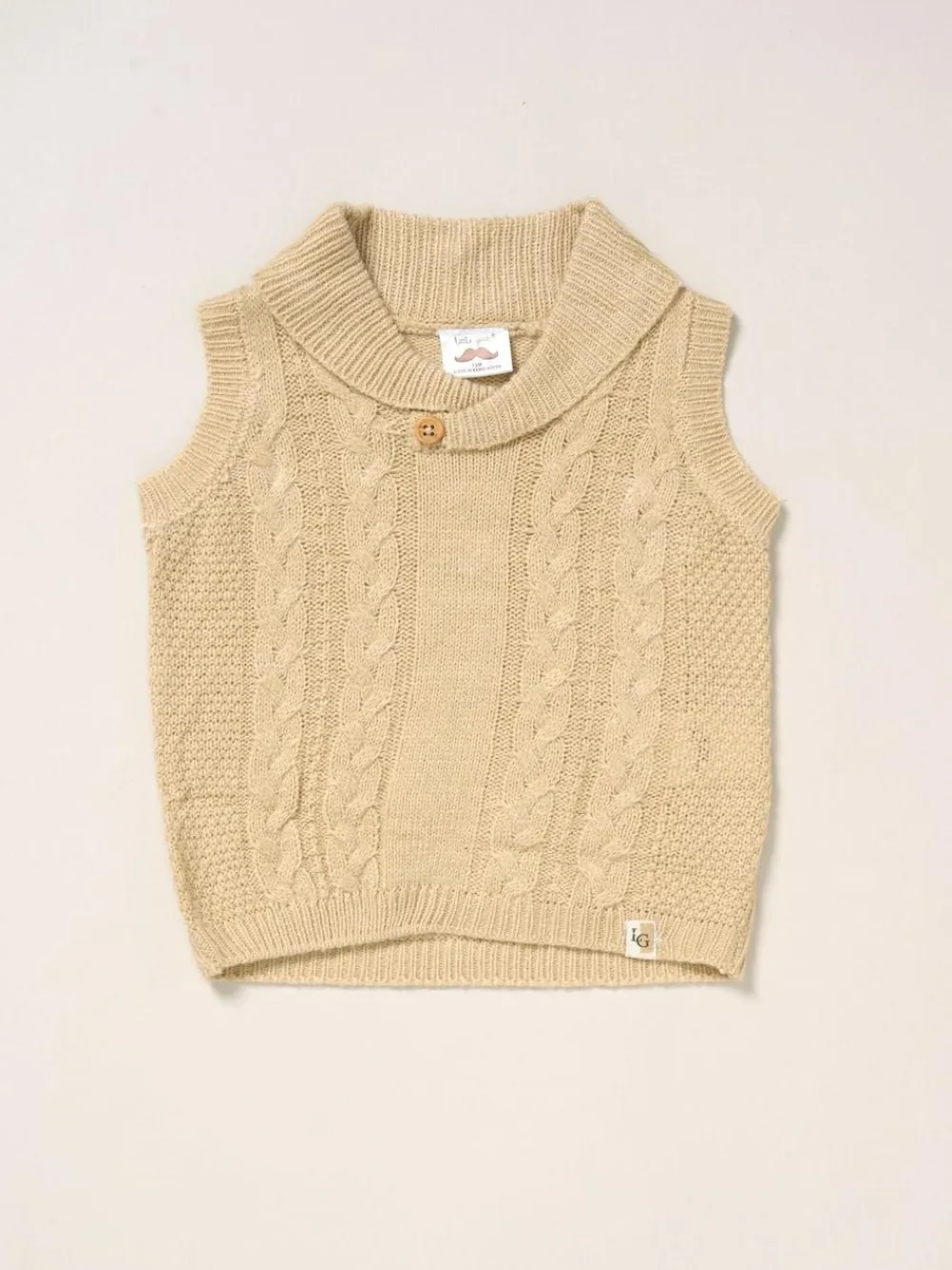 Hot Little Gent True Knit Vest, Bodysuit, Trousers and Bow Tie Brown Set