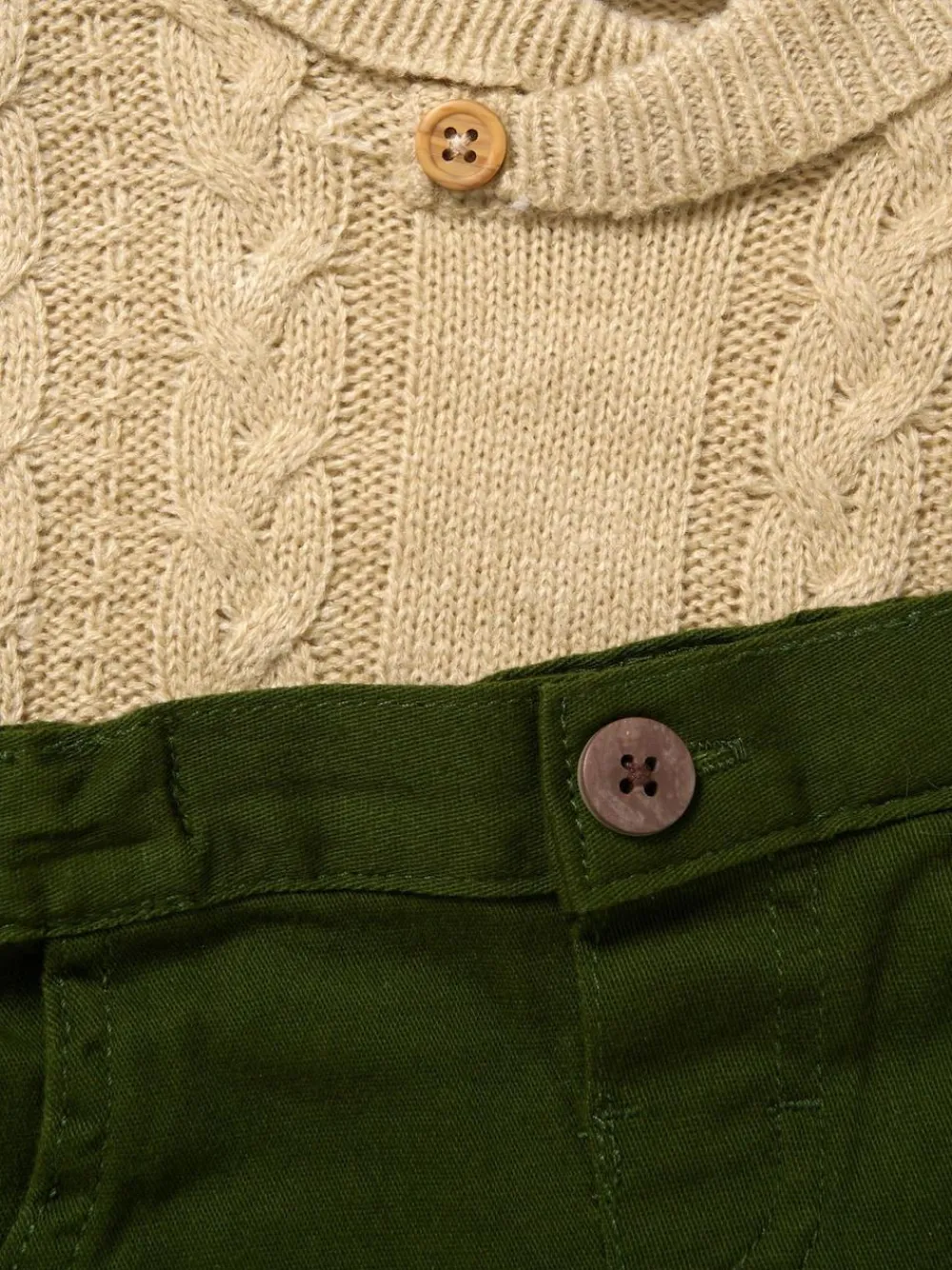 Hot Little Gent True Knit Vest, Bodysuit, Trousers and Bow Tie Brown Set