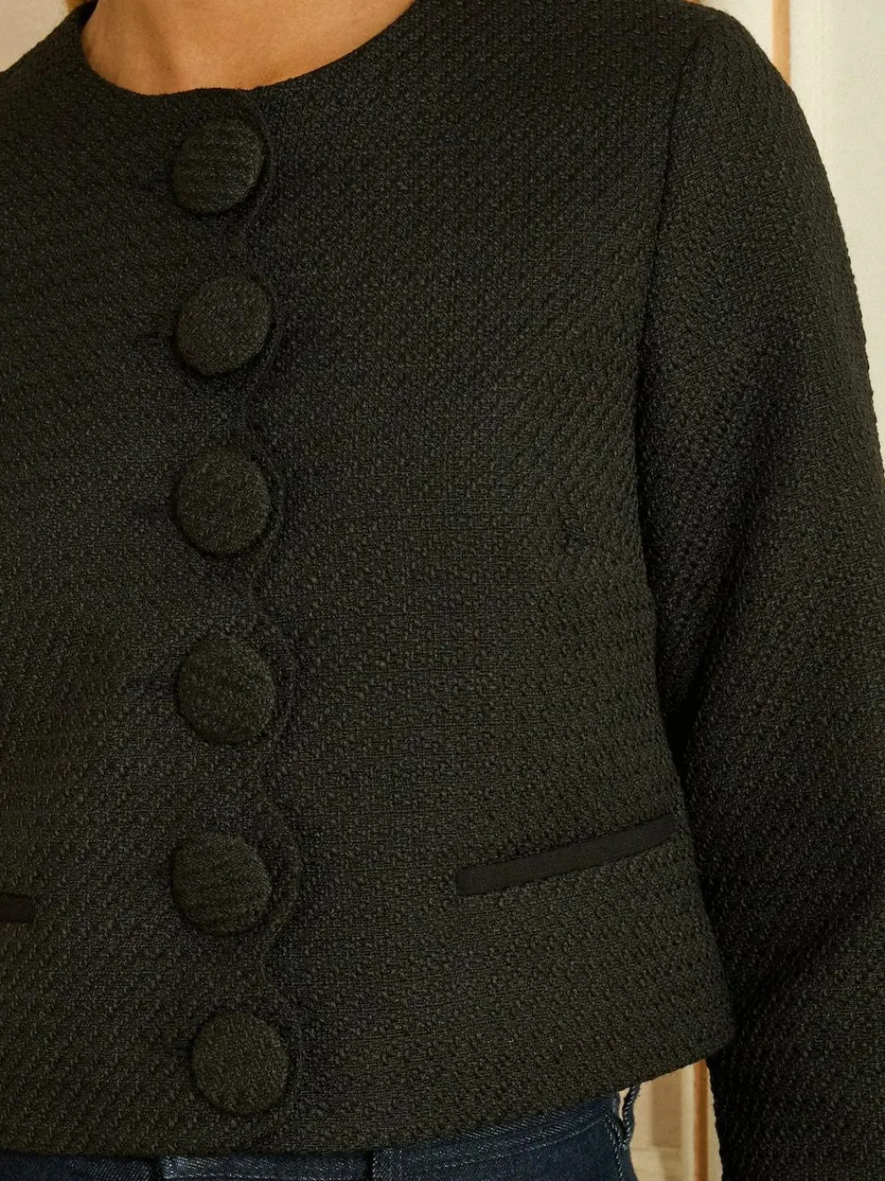Love & Roses Black Boucle Scallop Blazer^Women Suits & Tailoring|Blazers