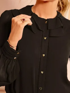 Love & Roses Long Sleeve Frill Collar Blouse^Women Blouses & Shirts