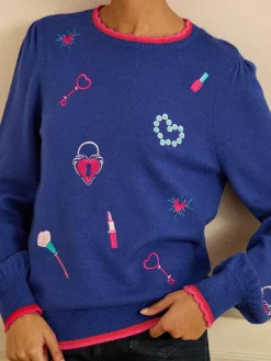 Love & Roses Embroidered Detail Knitted Jumper^Women Knitwear|Knitwear