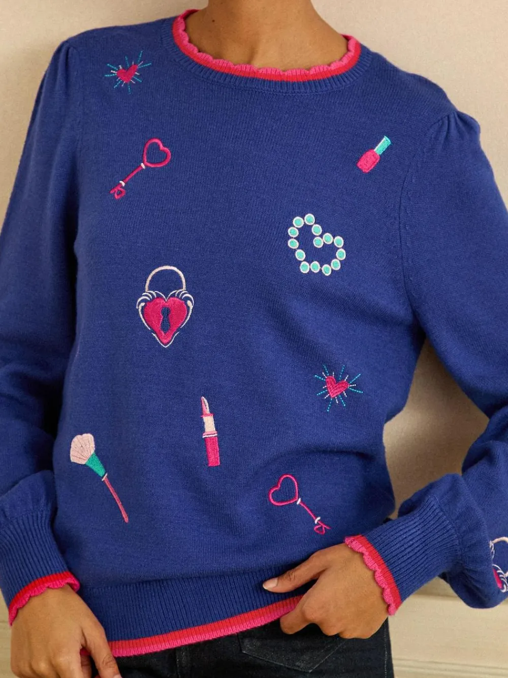 Love & Roses Embroidered Detail Knitted Jumper^Women Knitwear|Knitwear