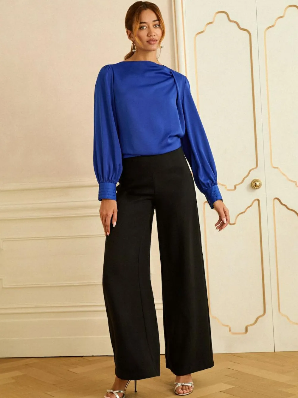 Love & Roses Long Sleeve Satin Cowl Neck Blouse^Women Blouses & Shirts
