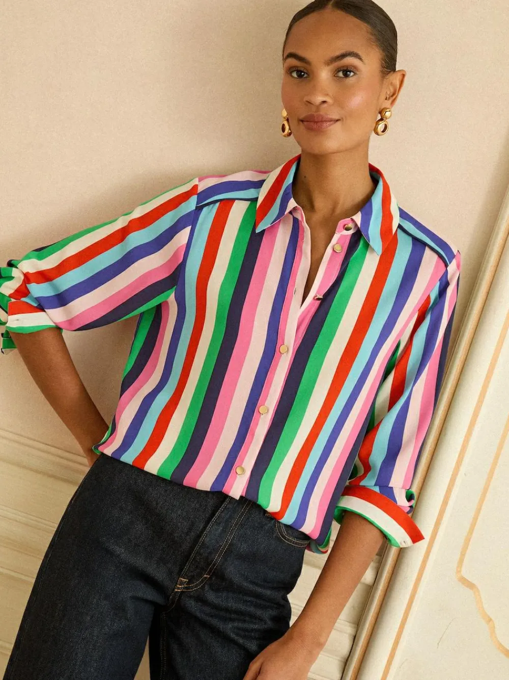 Love & Roses Long Sleeve Button Through Shirt^Women Tops & T-Shirts|Blouses & Shirts