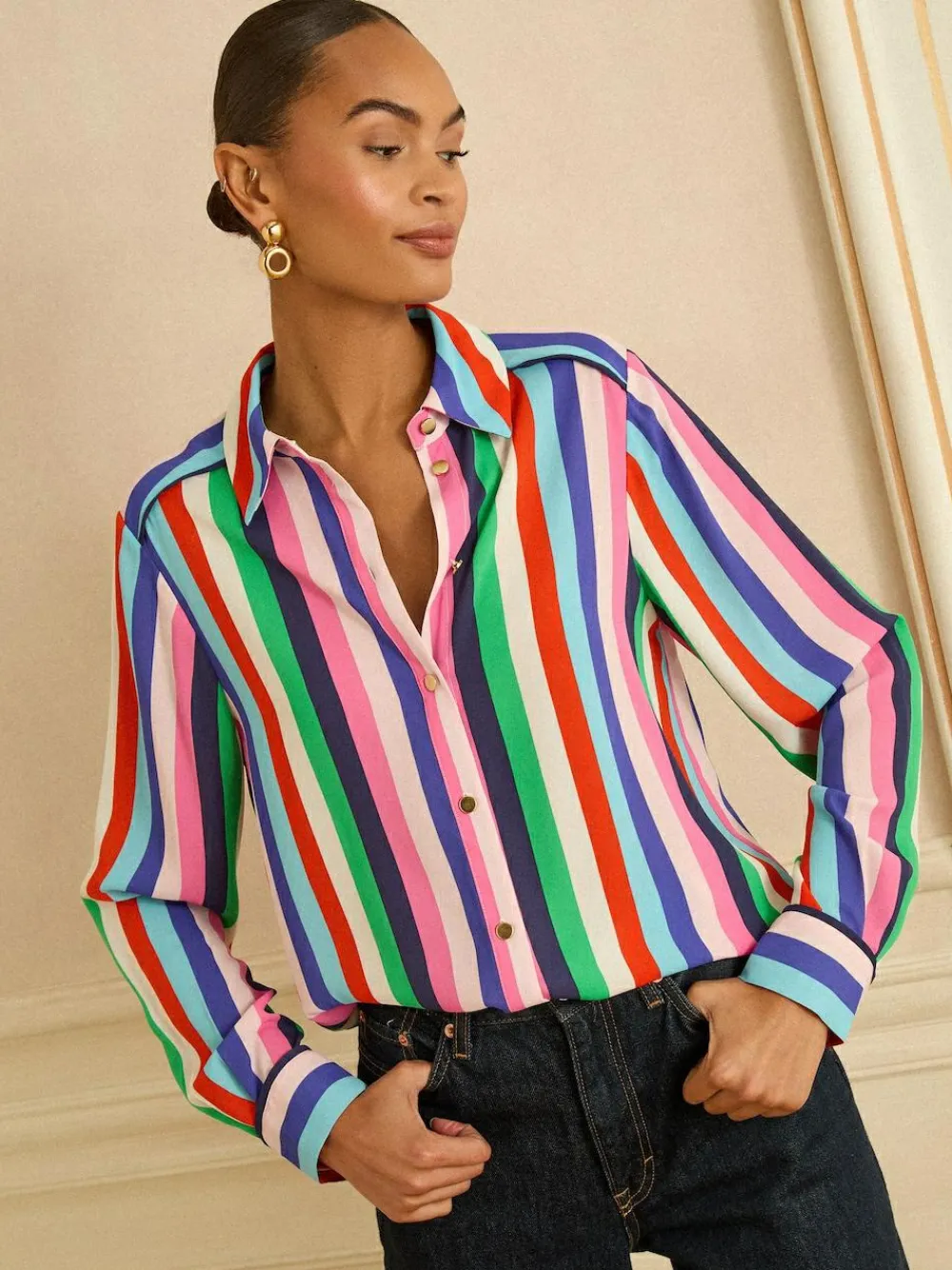 Love & Roses Long Sleeve Button Through Shirt^Women Tops & T-Shirts|Blouses & Shirts