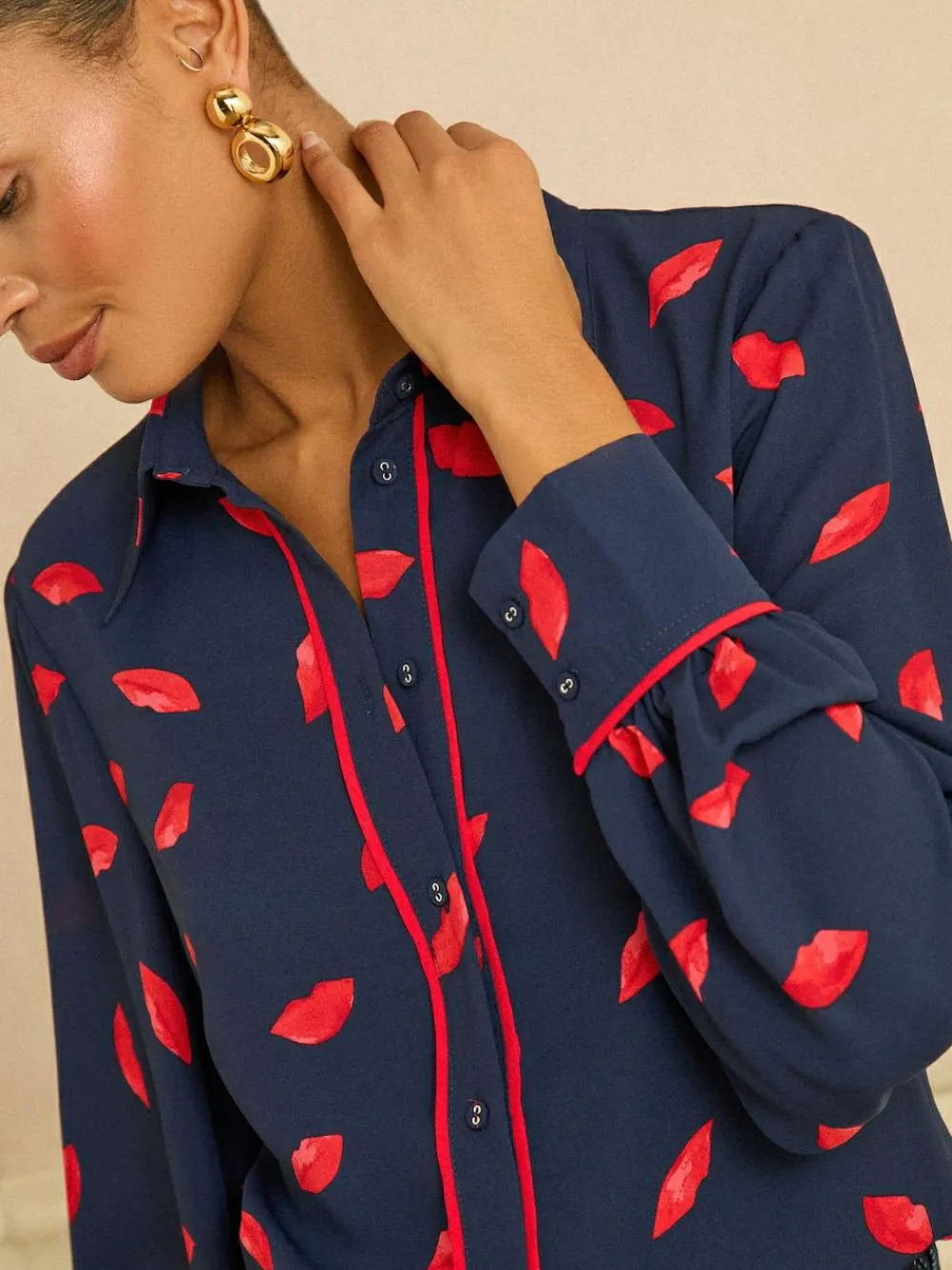 Love & Roses Long Sleeve Button Through Shirt^Women Tops & T-Shirts|Blouses & Shirts