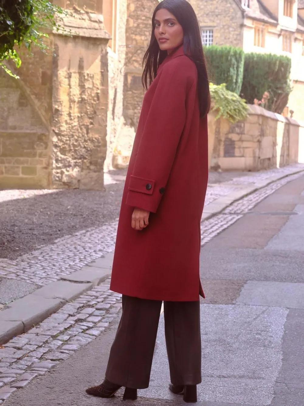 Clearance Love & Roses Petite Car Coat Red