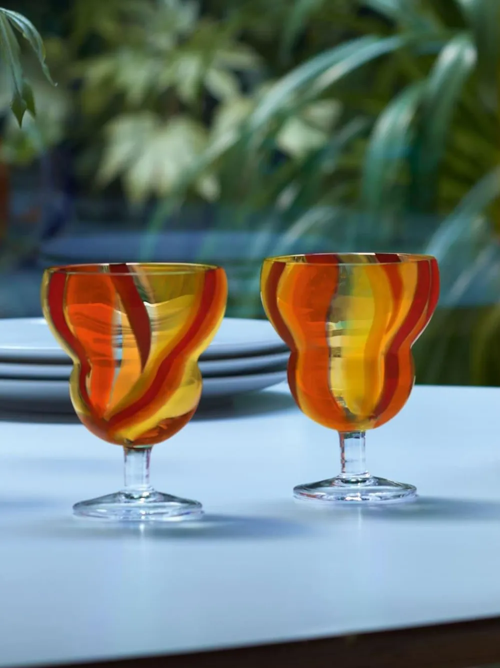 LSA International Set of 2 Folk Water Wine Glasses 230ml^ Glassware