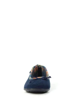 Lunar Blue Bow Tartan Trim Pump Slippers^Women Slippers