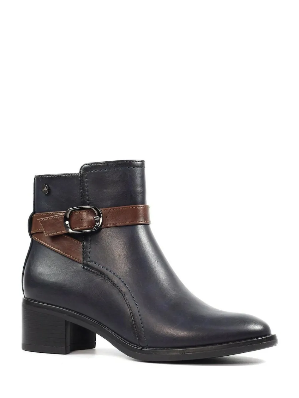 Discount Lunar Blue Cassie Low Heel Ankle Boots