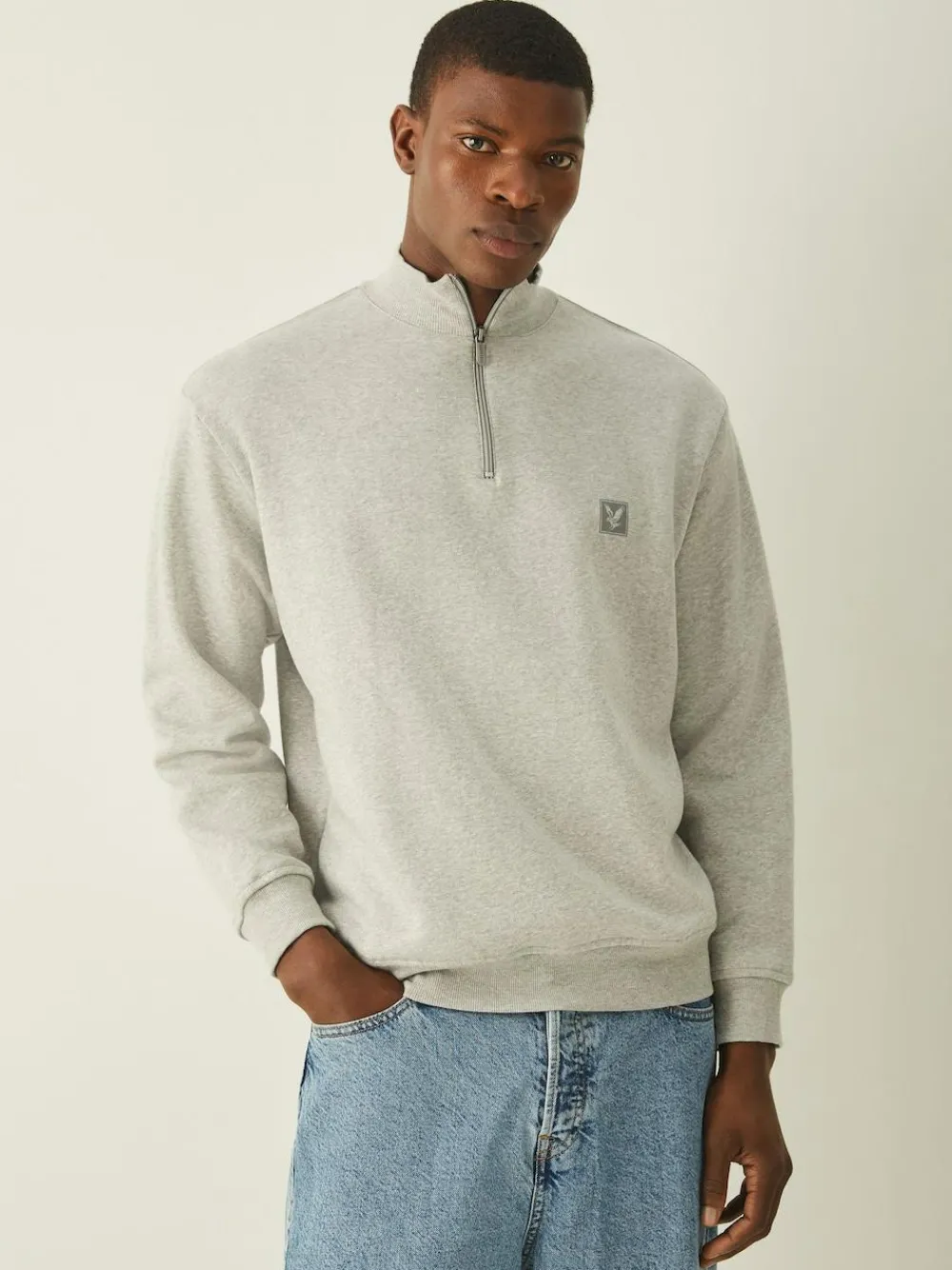 Sale Lyle & Scott Loungewear Quarter Zip Sweatshirt Grey