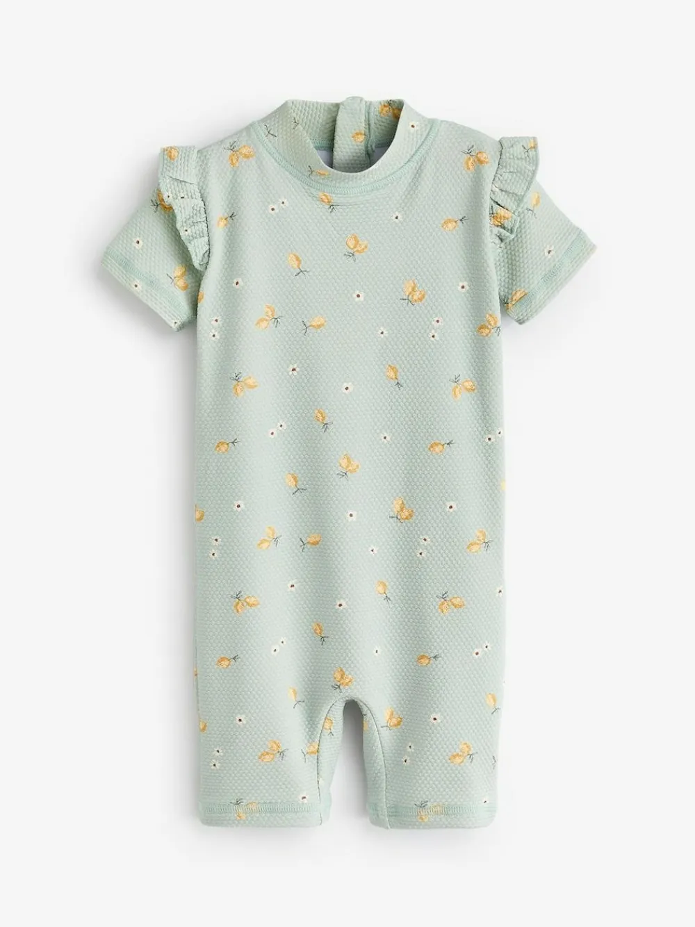 Mamas & Papas Green Lemon Print Textured Short Sleeve Rashsuit^ Swimwear|Swimwear