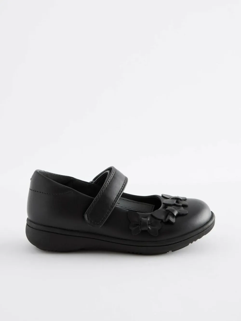 Next Standard Fit (F) School Junior Butterfly Mary Jane Shoes Matt Black