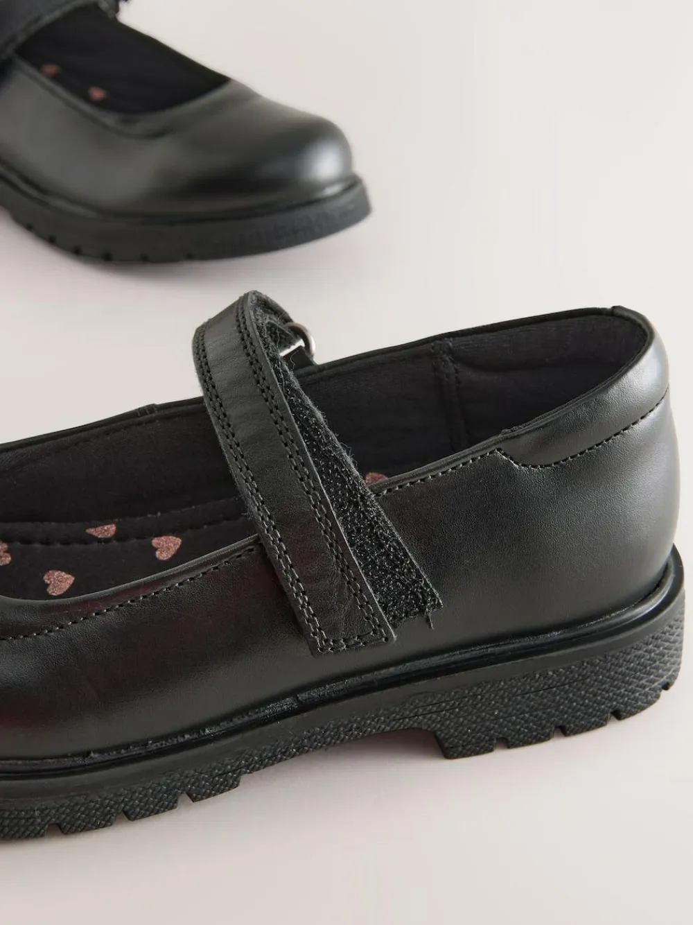 Discount Next Matt Black Standard Fit (F) School Leather Chunky Mary Jane Shoes