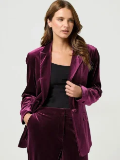 Online M&Co Red Velour Blazer