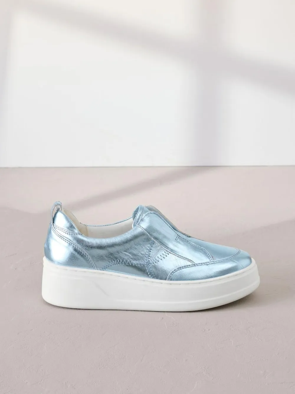 Next Slip On Signature Leather Chunky Wedge Platform Trainers^Women Sneakers