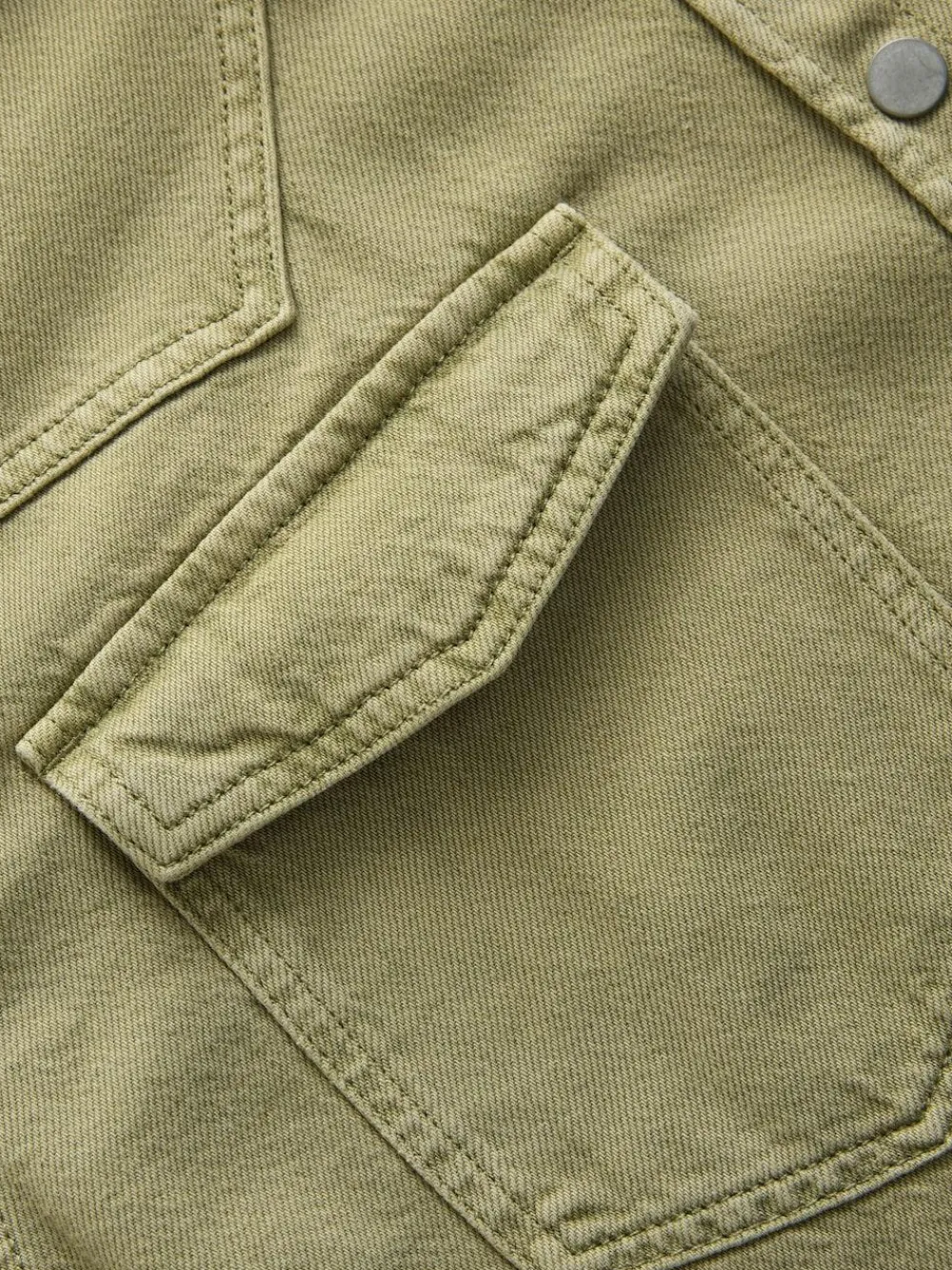 New Next Mid Blue and Khaki Green Oversized Denim Shirts 2 Pack