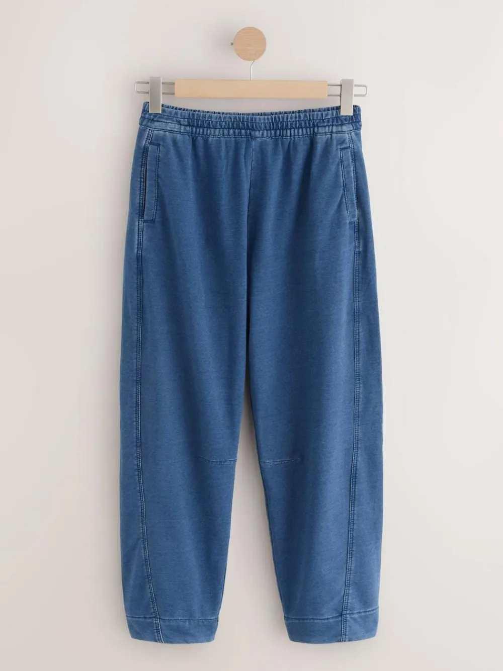 Clearance Next Barrel Leg Denim Jersey Trousers Mid Blue