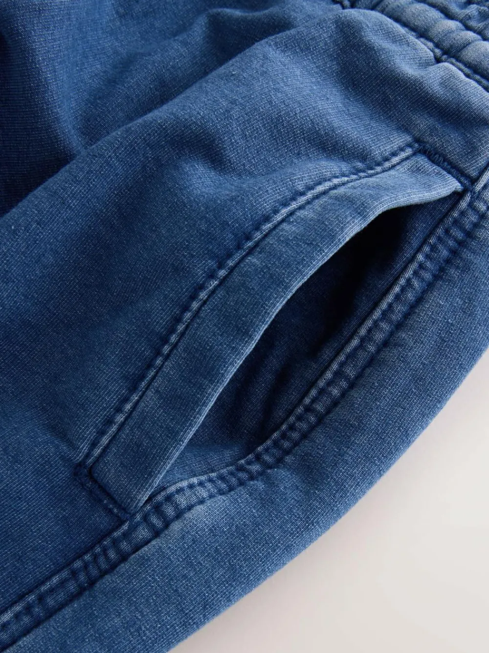 Clearance Next Barrel Leg Denim Jersey Trousers Mid Blue