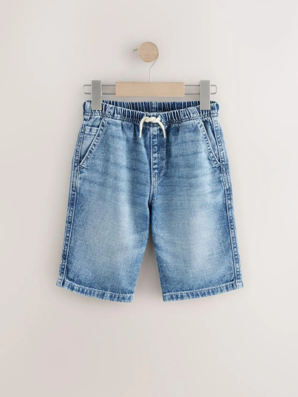 Online Next Bermuda Pull On Denim Shorts (3-16yrs) Mid Blue