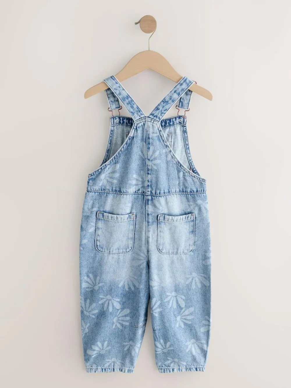 Online Next Mid Blue Daisy Printed Dungaree (3-16yrs)